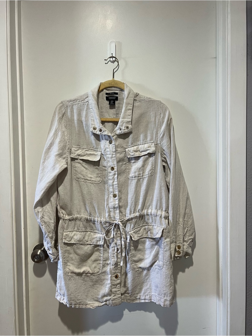 Jones New York Cream Utility Drawstring Jacket